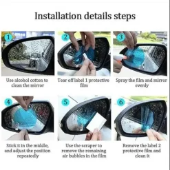 2 Pcs Car Rainproof Film for Rearview Mirror (2)