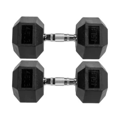 Rubber Encased Hex Dumbbell, Multiple Sizes