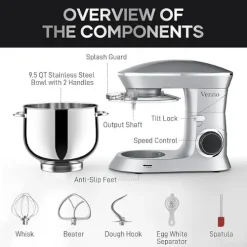 Tilt-Head Stand Mixer with 10 Speeds and Bowl (2)